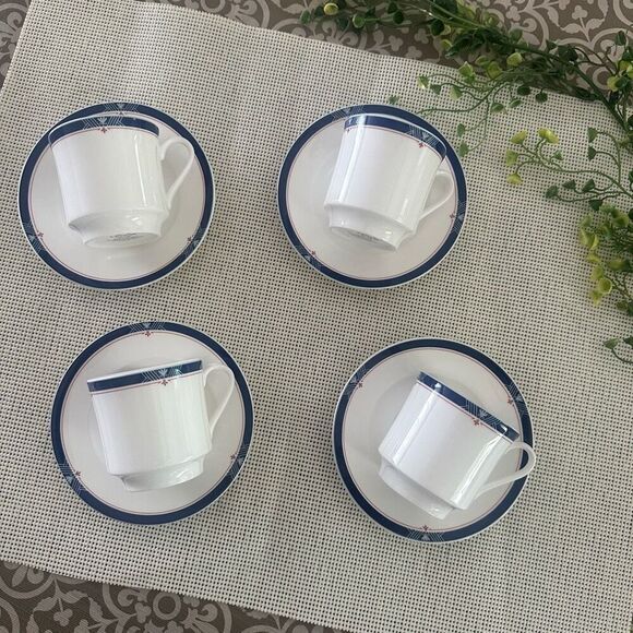 Lenox Valley Forge Decor Collection 4 pc demitasse cup & 4 pc saucer set Vintage - Picture 1 of 9